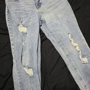 NOBO Distressed Light Blue Mom Jeans, Size 7